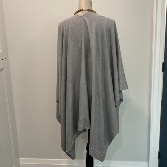 Sarta Grey Silver Stars Soft Shawl Wrap - Picture 7 of 14